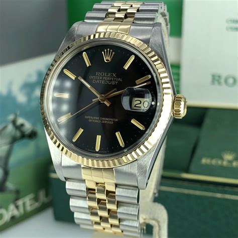 1986 rolex steel 18kt gold watch 8880413|1986 Rolex Datejust 36mm 16013 18K Yellow Gold & Stainless .